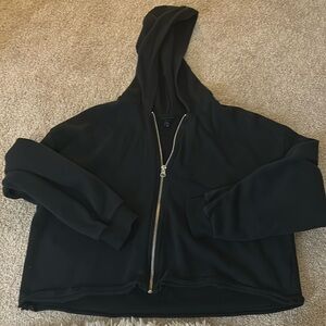 Kids black zip up hoodie (no pockets)